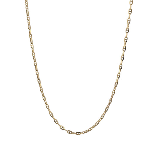 925 Silver Gold Plated 18" Anchor Chain