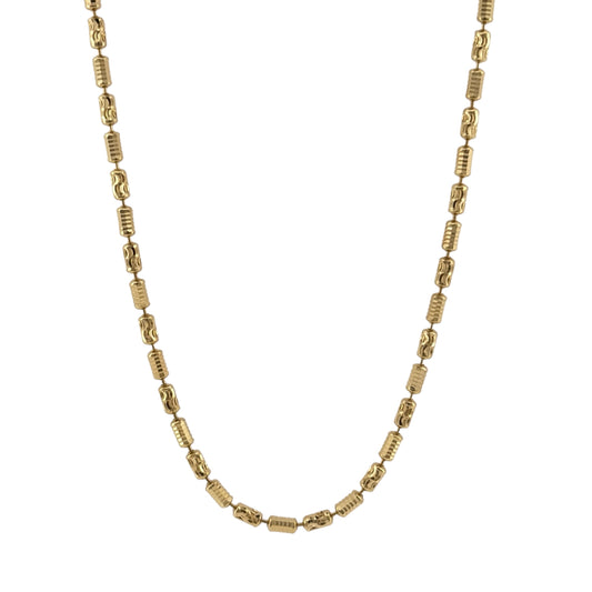 925 Silver Gold Plated 18" Bead Bar Chain