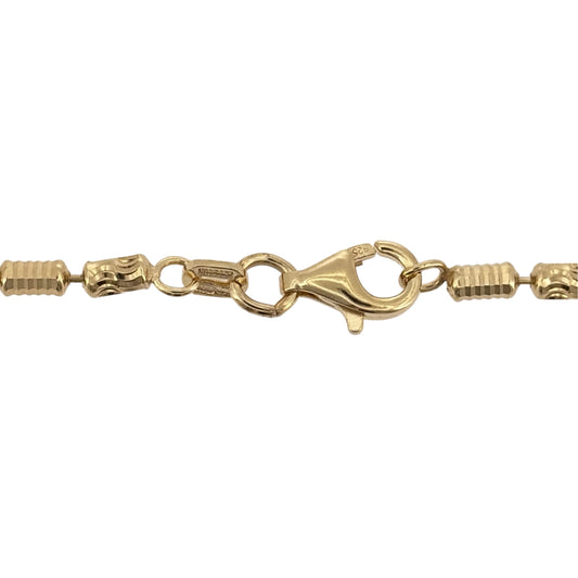 925 Silver Gold Plated 18" Bead Bar Chain
