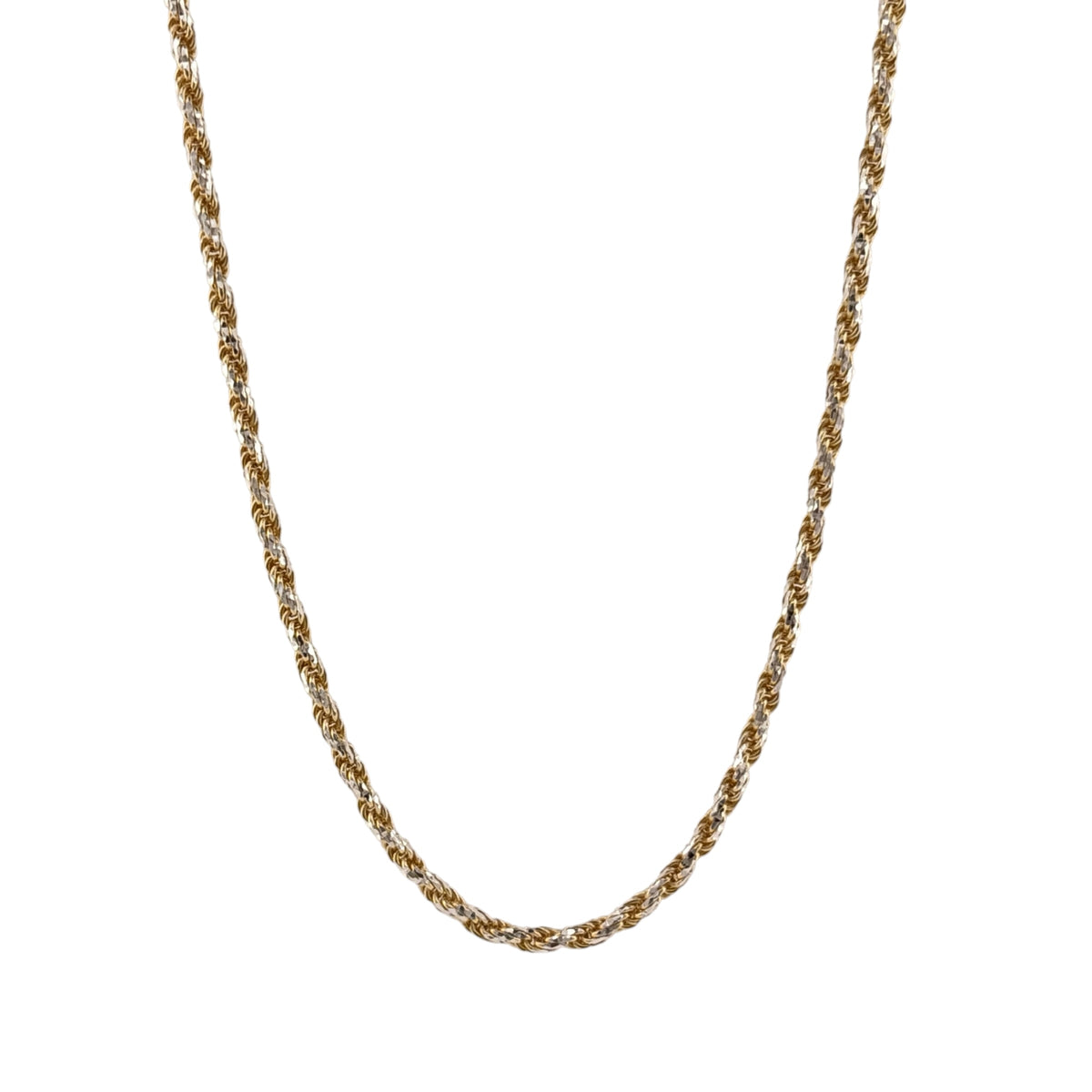 925 Silver Gold Plated 20" Rope Chain