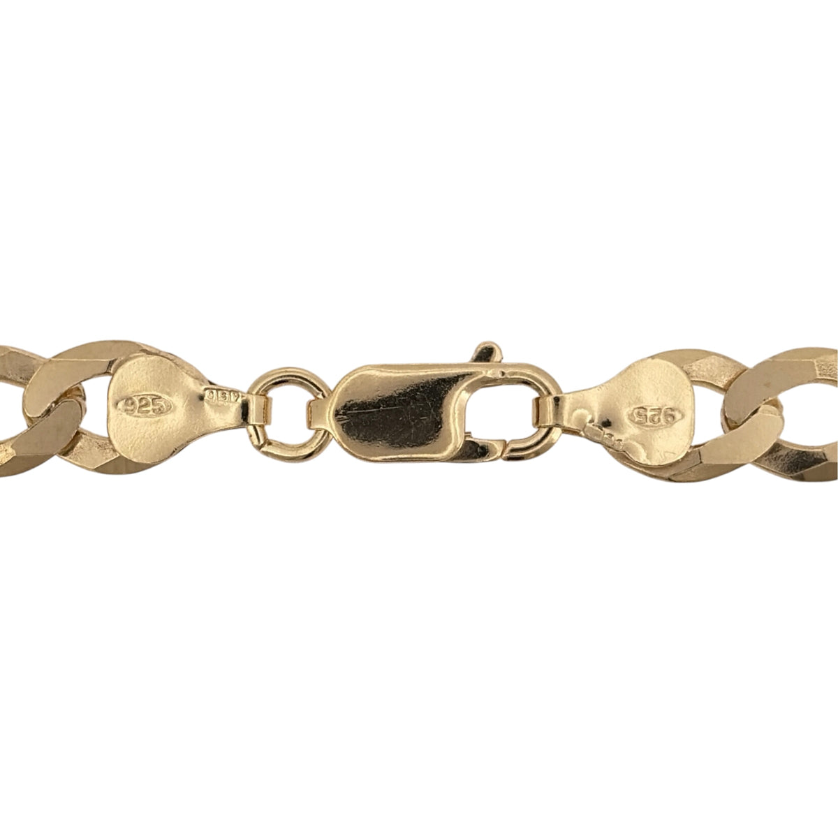 New 925 Silver Gold Plated 20" Curb Chain with the link width 7mm