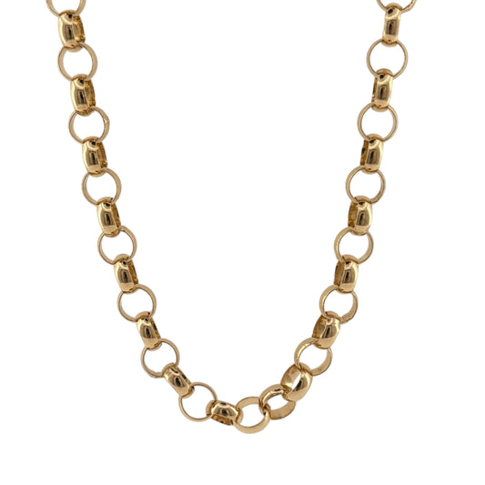 925 Silver Gold Plated 20" Belcher Chain