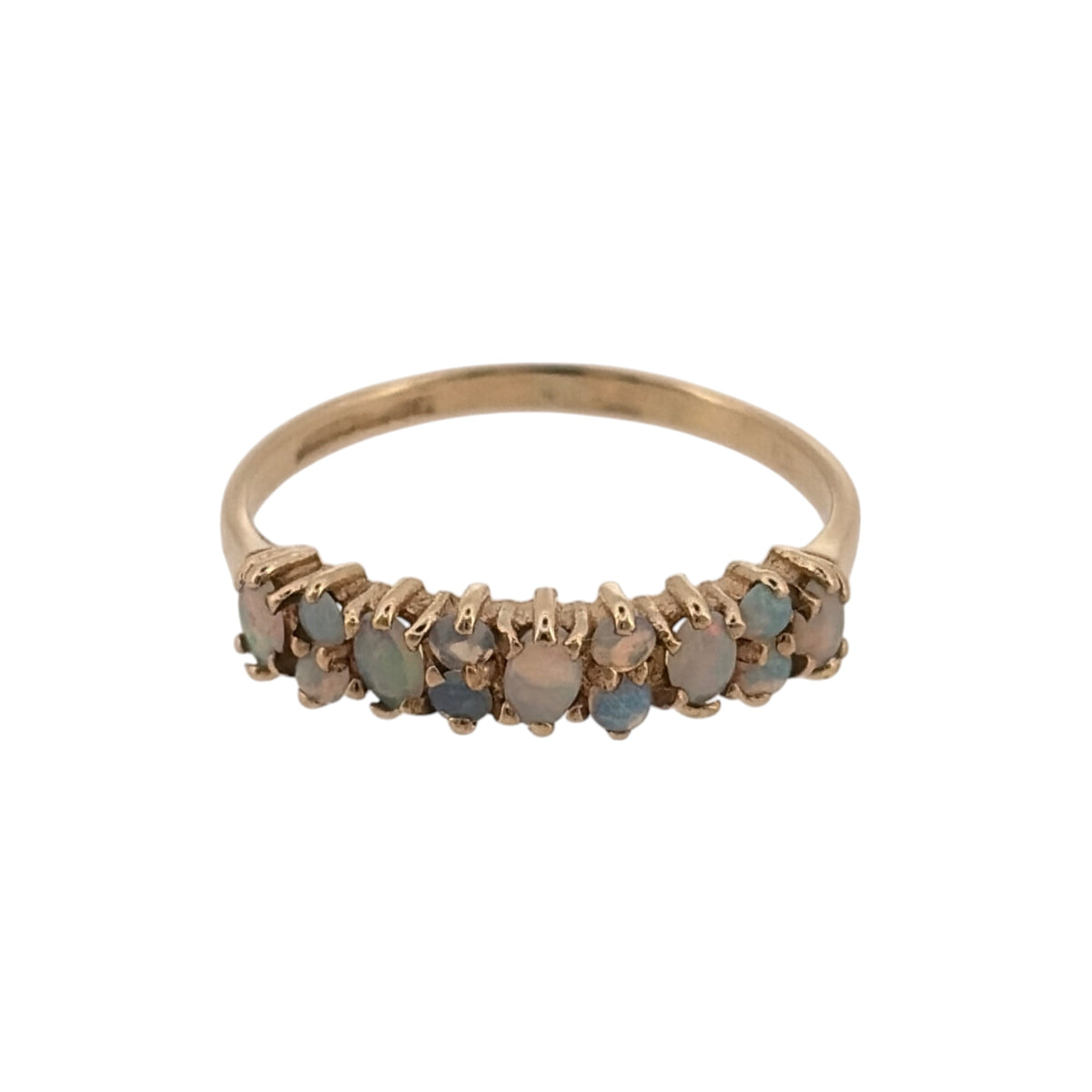 9ct Gold & Opalique Cluster Band Ring