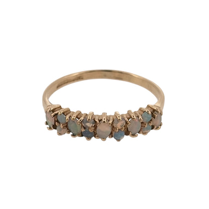 9ct Gold & Opalique Cluster Band Ring
