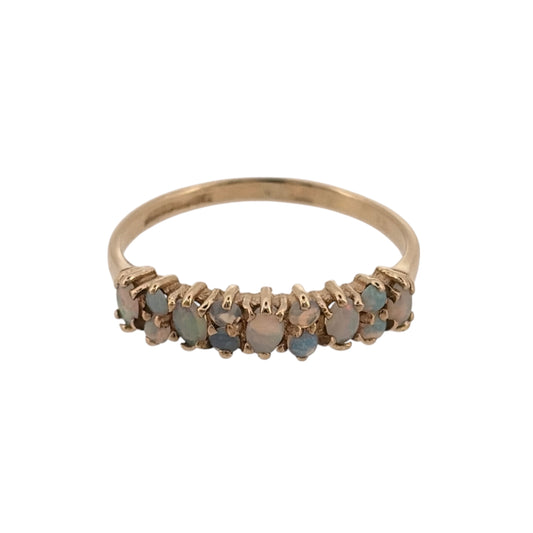 9ct Gold & Opalique Cluster Band Ring