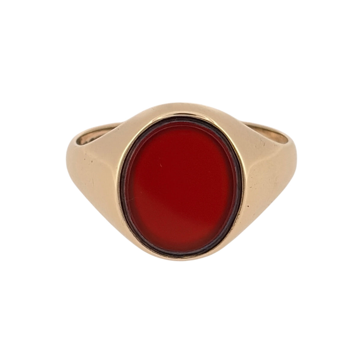 9ct Gold & Carnelian Oval Signet Ring
