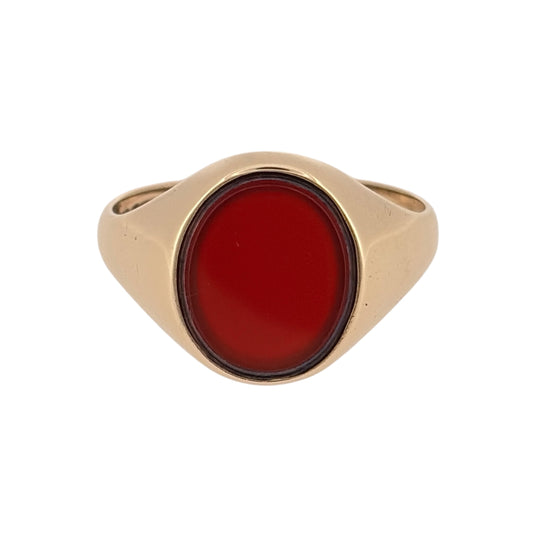 9ct Gold & Carnelian Oval Signet Ring
