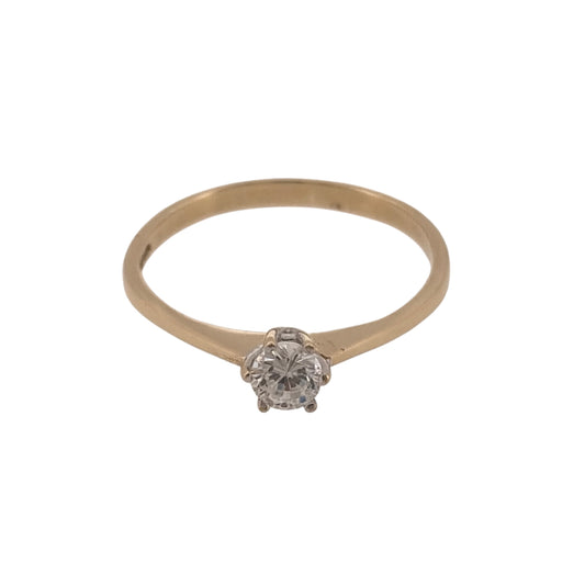 9ct Gold & Cubic Zirconia Solitaire Ring