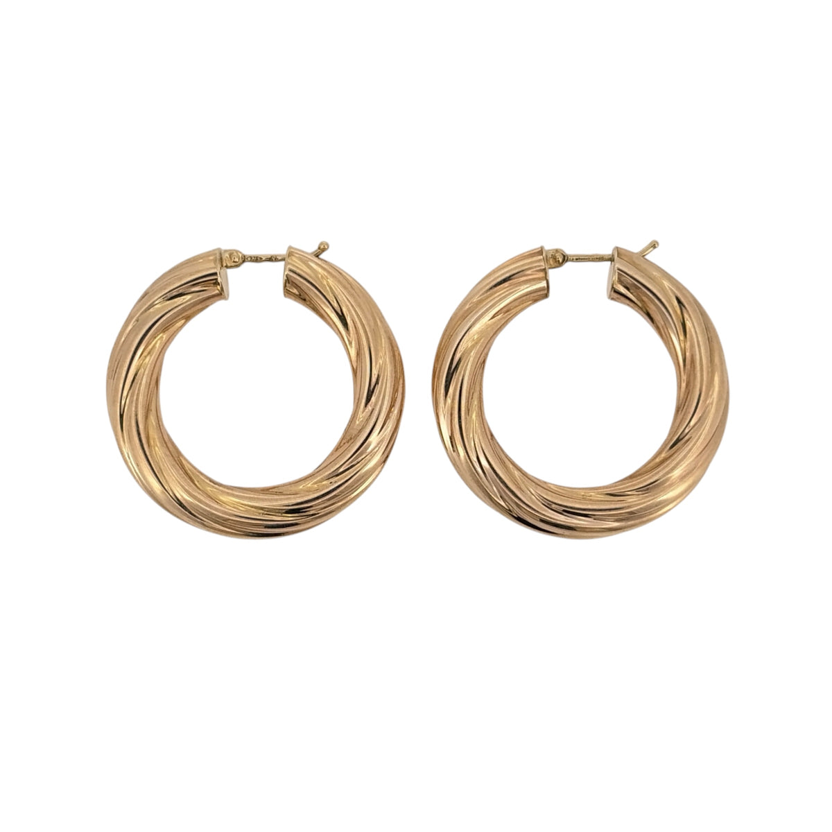 9ct Gold Twisted Hoop Creole Earrings