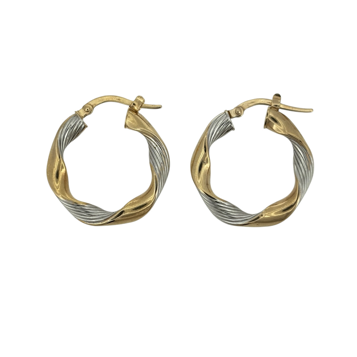 9ct Gold Twisted Hoop Creole Earrings