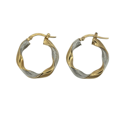 9ct Gold Twisted Hoop Creole Earrings