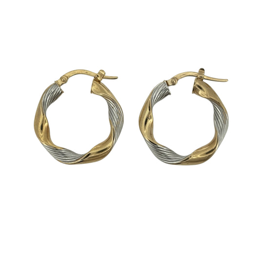 9ct Gold Twisted Hoop Creole Earrings