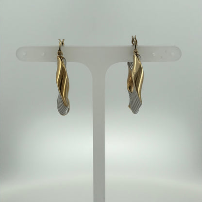 9ct Gold Twisted Hoop Creole Earrings