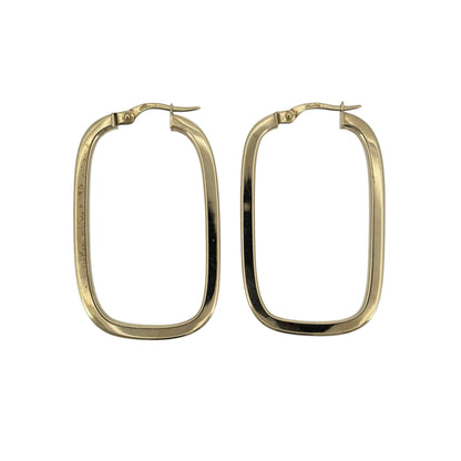 9ct Gold Rectangle Creole Earrings
