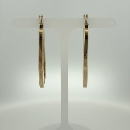 9ct Gold Rectangle Creole Earrings