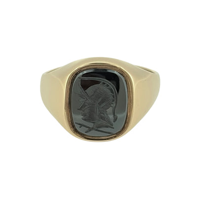 9ct Gold & Hematite Centurion Signet Ring
