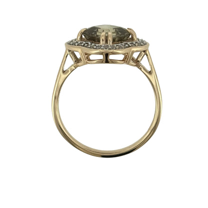 9ct Gold Peridot & Cubic Zirconia Clover Flower Ring