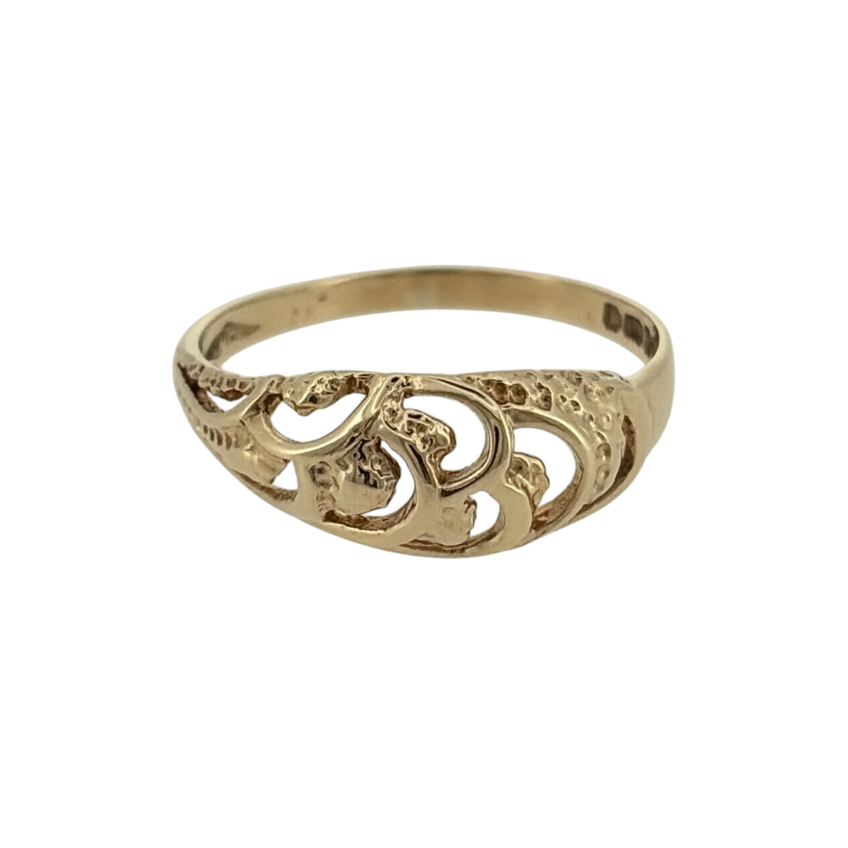9ct Gold Open Weave Rounded Band Ring