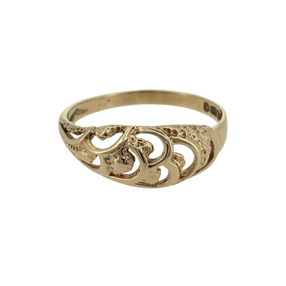 9ct Gold Open Weave Rounded Band Ring