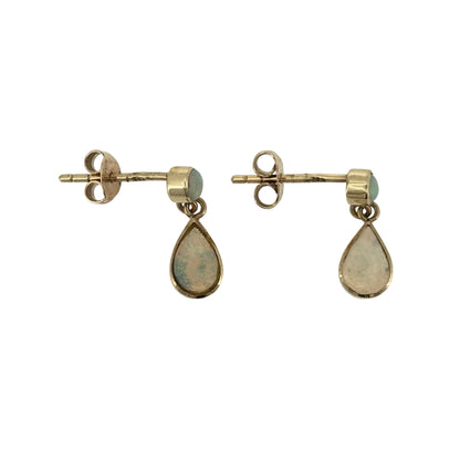 9ct Gold & Opalique Drop Earrings