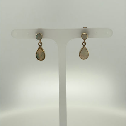 9ct Gold & Opalique Drop Earrings