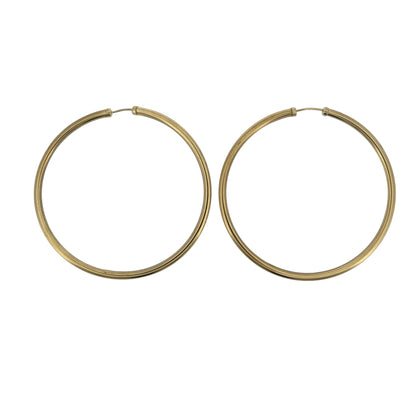 9ct Gold Plain Hoop Earrings
