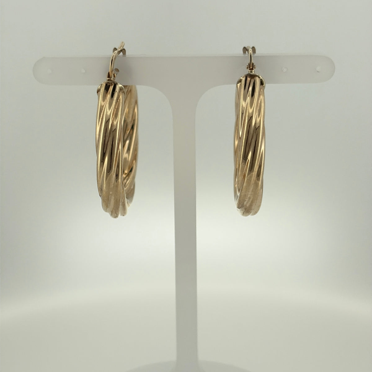 9ct Gold Twisted Hoop Creole Earrings