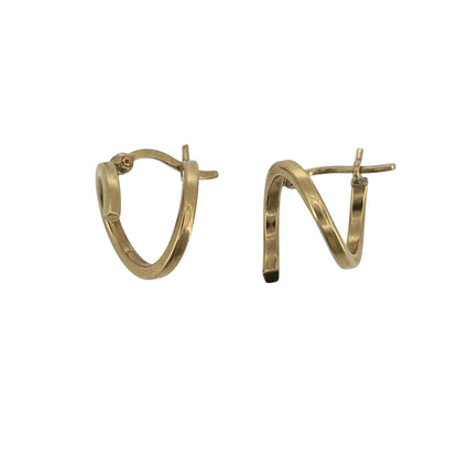 9ct Gold Swirl Hoop Creole Earrings