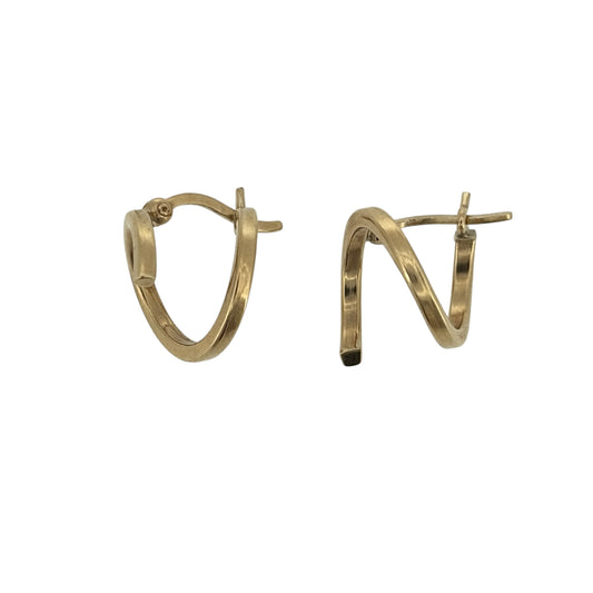 9ct Gold Swirl Hoop Creole Earrings