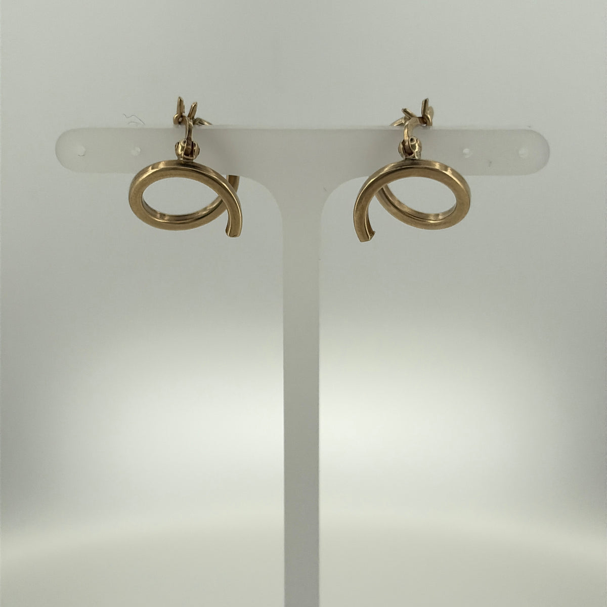9ct Gold Swirl Hoop Creole Earrings