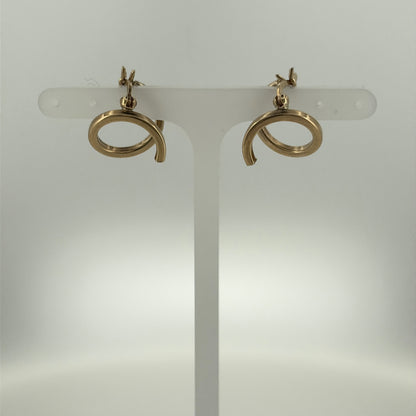 9ct Gold Swirl Hoop Creole Earrings