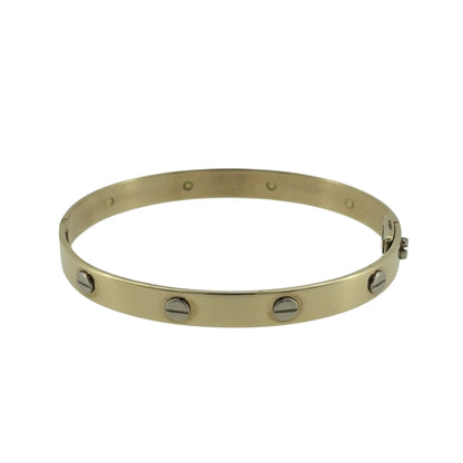 9ct Gold Screw Detail Bangle