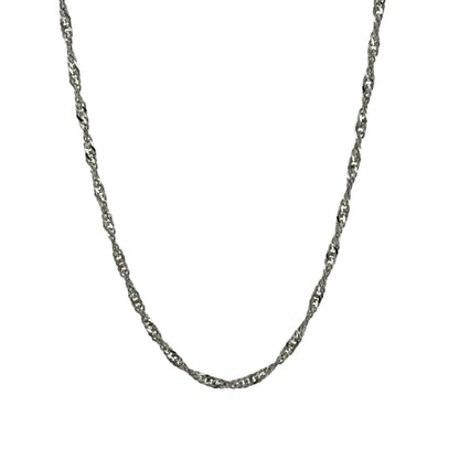 9ct White Gold 15" Singapore Chain