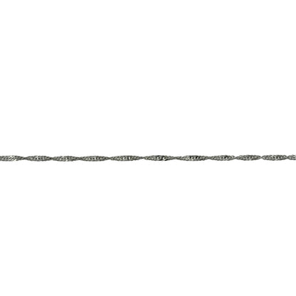 9ct White Gold 15" Singapore Chain