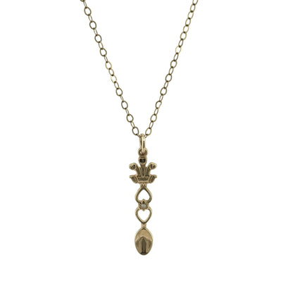9ct Gold & Diamond Lovespoon 18" Necklace