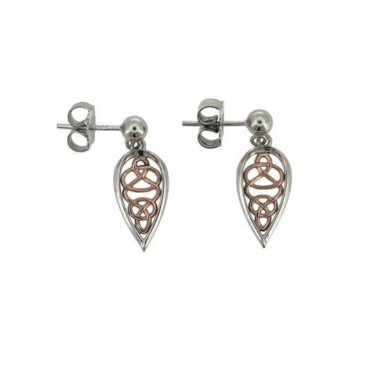 925 Silver Clogau Celtic Knot Drop Earrings