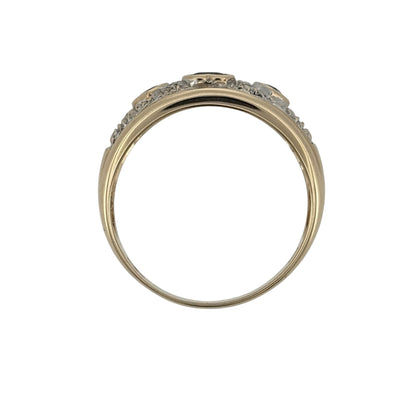 9ct Gold Diamond & Sapphire Heart Band Ring