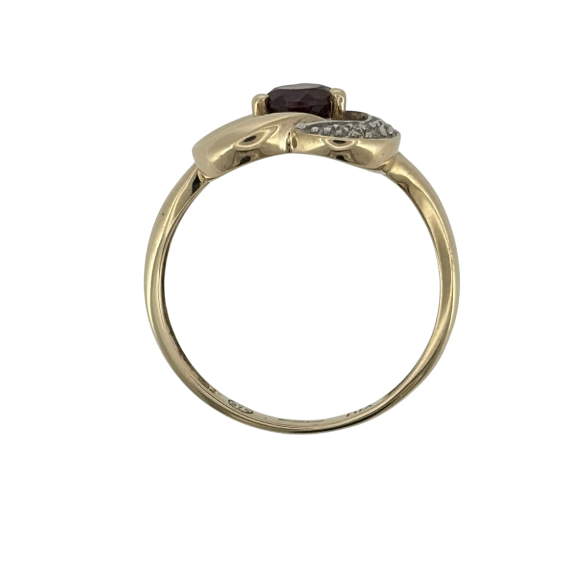 9ct Gold Diamond & Garnet Heart Ring