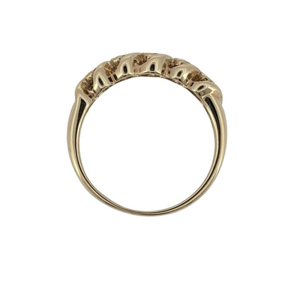 9ct Gold & Diamond Band Swirl Style Ring