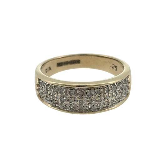 9ct Gold & Diamond Wide Band Ring