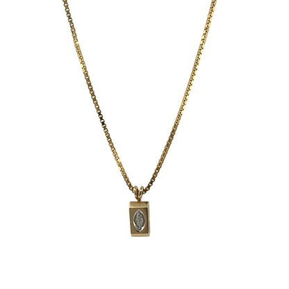 14ct Gold & Diamond Marquise 16" Necklace