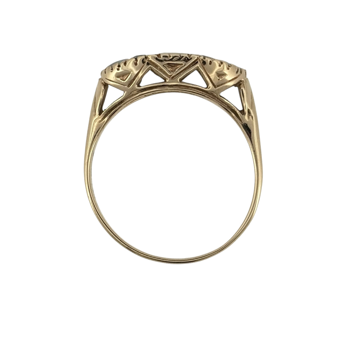 9ct Gold Opalique & Cubic Zirconia Ring
