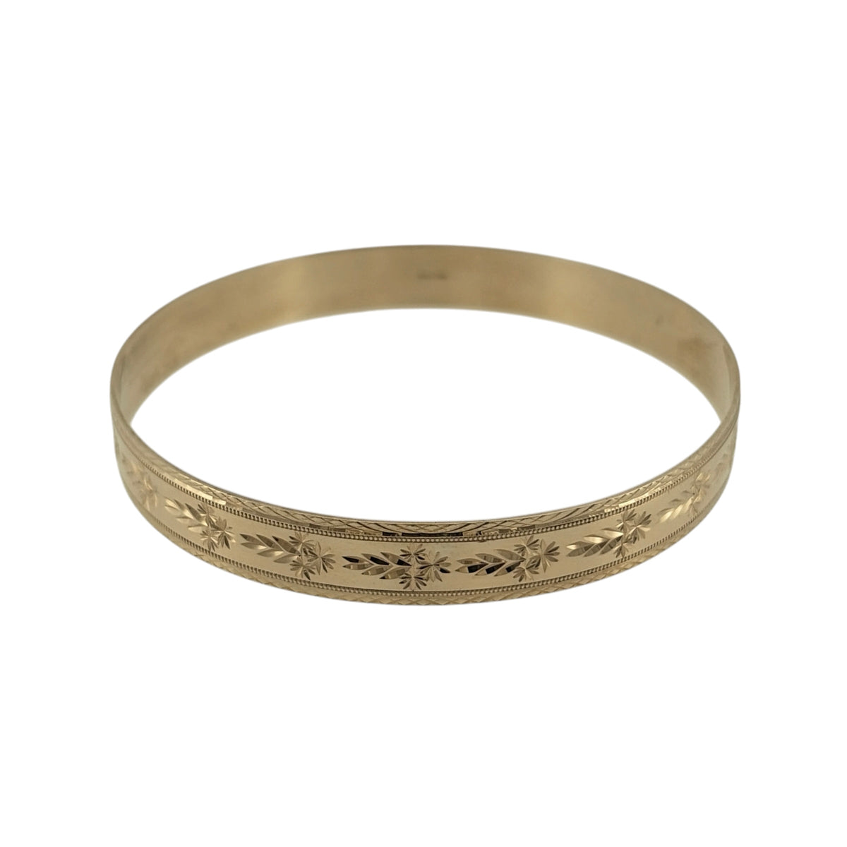 9ct Solid Gold Patterned Bangle