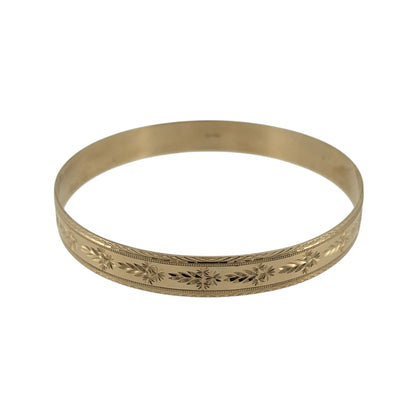 9ct Solid Gold Patterned Bangle