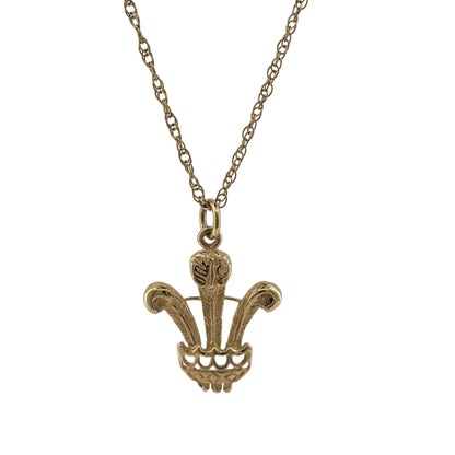 9ct Gold Three Feathers 20" Necklace