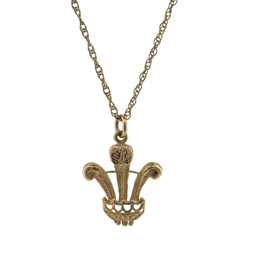 9ct Gold Three Feathers 20" Necklace