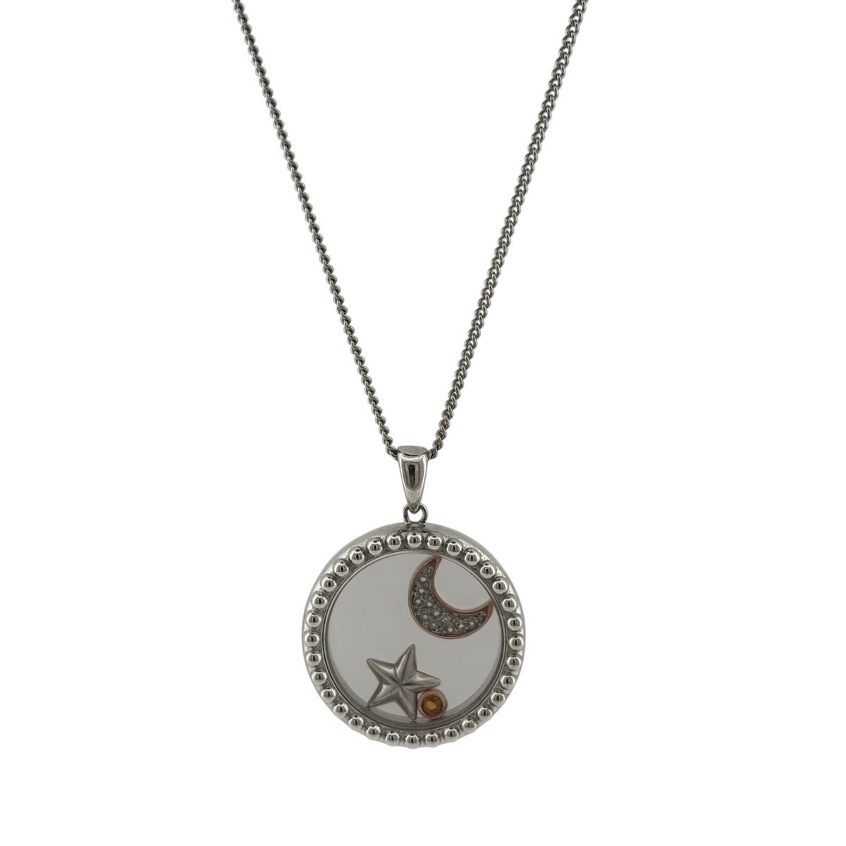 925 Silver Clogau Encased Moon Star 18" - 22" Necklace