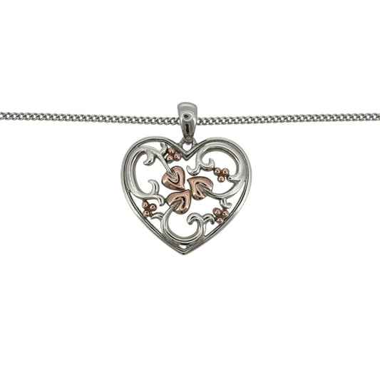 Add a meaningful touch to your jewellery collection with this pre-owned Clogau Tree of Life heart pendant necklace, featuring a beautiful combination of 925 sterling silver and 9ct rose gold detailing, suspended from an adjustable Clogau curb chain.

Design: The necklace features the iconic Clogau Tree of Life design within a heart-shaped pendant, combining nature-inspired detailing with a sentimental heart motif to create an elegant and symbolic appearance.