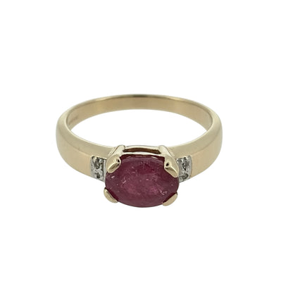 9ct Gold Diamond & Ruby Ring