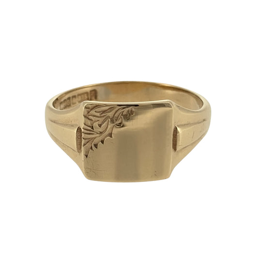 9ct Gold Patterned Signet Ring